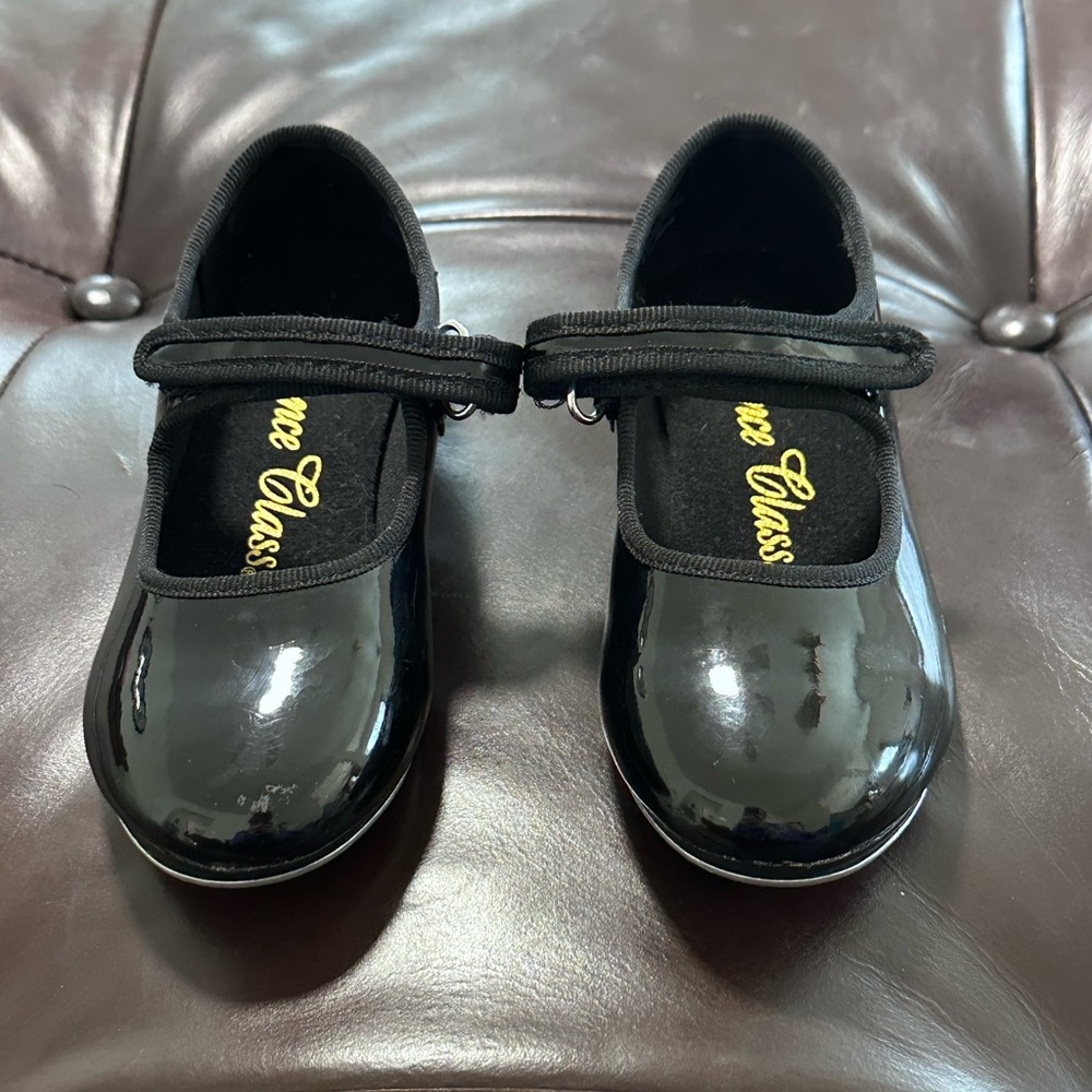 Dance class black kids tap shoes size 10